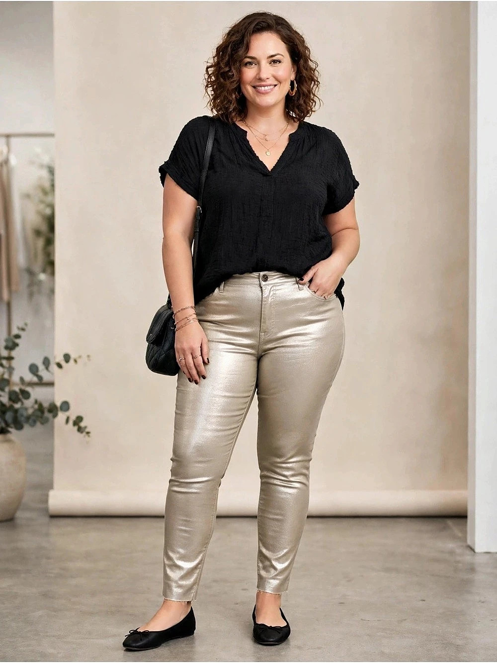 Kut from the Kloth Metallic Skinny Pants Size 14 Like New
